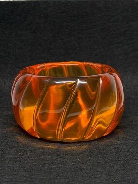 Rara Avis by Iris Apfel - Amber Swirled Resin Bangle Bracelet